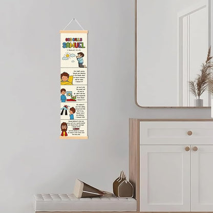 Bible Story Poster, God Calls Samuel, Decorative Hanging Banner, Church Activity Kids, Religious Artwork for Home Decor, Family Hanging of Scripture and Words Decorations 14