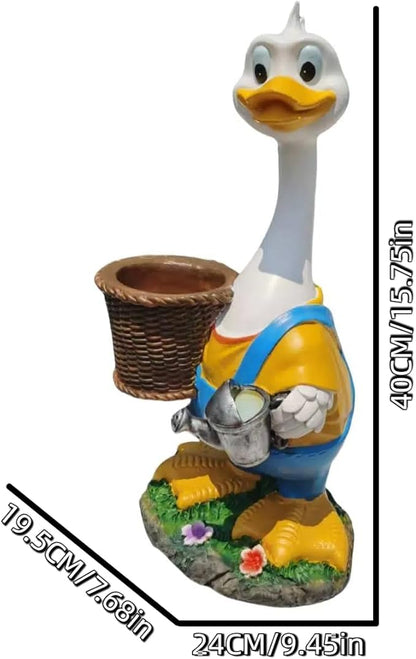 Couple Duck Garden Statue Duck Succulent Plant Flower Pot Goose Flower Pot Sculpture Indoor and Outdoor Art Decoration Courtyard Terrace Balcony Living Room Office Decoration Festival Gifts