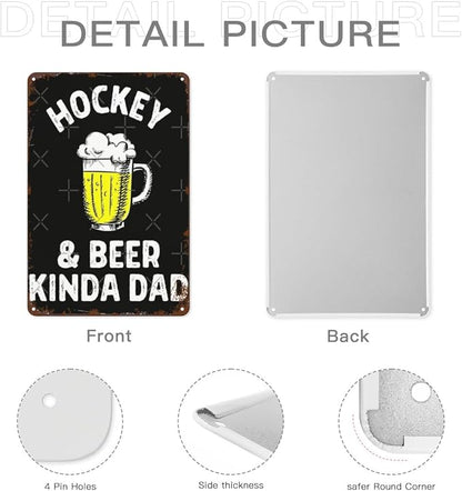 Retro Tin Signs Hockey 8x12 Inches Metal Wall Decor for Garden,Kitchen,Living Room,Patio,Office,Bathroom,and More! Vintage Funny Sign