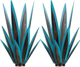 14 inch Metal Agave Flowers Plant Outdoor Décor DIY Metal Tequila Country Flowers Ornament Outdoor Decor Home Lawn Patio Stake Yard Art Decoration (Navy Blue, 2 PCS)