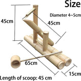 Bamboo Outdoor Garden Water Fountain Decoration, Detached Feng Shui Waterscape with Pump, Pond Waterfall Landscape Kits Handmade for Fish Tank