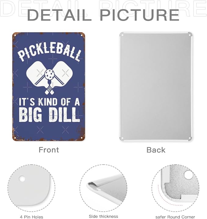 Wall Decor Aesthetic Pickleball It Kind Of A Big Dill For The Had Andsch Vintage Signs Metal Metal Indoor & Outdoor Wall Decor Cute,Funny,Inspiring Plaques For Home,Office,Yard,Bathroom 8X12inch