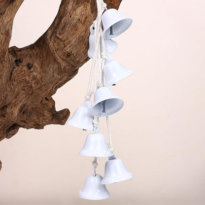 2 Pieces Witch Bells for Door Knob for Protection Handmade Decorative Door Hanging Bell Witch Wind Chimes for Boho Home Room Decor (White)