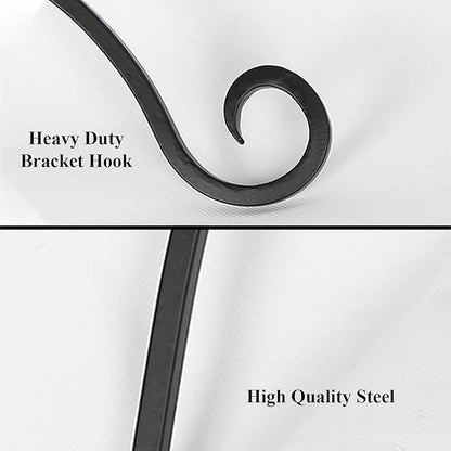 MorTime 4 Pack Hanging Plant Brackets, 12.2 Inches Wall Mount Bird Feeder Hanger Plant Hook with Screws Metal Plant Hangers for Outdoor Lanterns Wind Chimes Bird Feeders