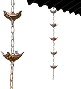 rain Chains for gutters Rain Chain Copper Imitation Chains for Gutters 3.3ft with 5 Cups Easy to Install Catcher for Outside Courtyards Replacement Style 2