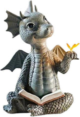 YWHWXB Garden Dragon Resin Sculpture,Lovely Outdoor Sculpture Ornaments,Garden Dragon Decor Statue for Home Patio Courtyard Lawn Decoration