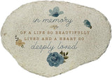 in Memory Garden Stone, Beautiful Life Memorial Plaque, Outdoor Remembrance Stone with Floral Design, Sympathy Gift for Loss