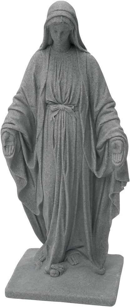 Virgin Mary Statue – Natural Granite Appearance – Made of Resin – Lightweight – 34”