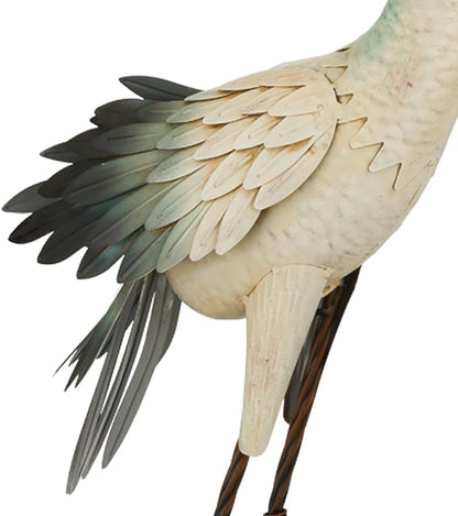 Regal Art & Gift Grey Crane Metal Statue – Indoor Outdoor Decorative Sculpture for Home & Garden Décor, Weather-Resistant Yard Art Figure for Patio, Lawn - Upward Gaze