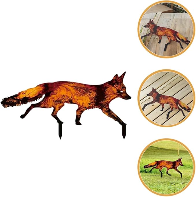 Metal Insert Outdoor Iron Lawn Stake 50Cm Hollow Animal Yard Decor for Patio and Courtyard Decorative Garden Ornament