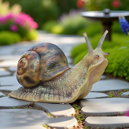 Garden Snail Sculpture, Reptile Resin Sculpture, Suitable for Outdoor Courtyard Pond Garden Lawn Decor Landscape, is The for Garden Enthusiasts (4 inches)