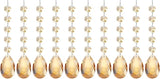 PATIKIL Teardrop Crystal Chandelier Pendants Beads, 10 Pack 145mm Length 38mm Chandelier Prisms Parts Ornaments Hanging Beads for DIY Arts Crafts Decoration, Electroplating Gold Tone