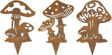 Resama 3 Piece Rusty Metal Mushroom Garden Stakes, Rustic Metal Mushroom Yard Art Decor, Outdoor Garden Decorations for Lawn Patio Backyard, Cottagecore Garden Gifts