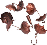 HEEPDD Umbrella Rain Chain, 3.28ft Copper Plated Rain Chain for Gutter Display, Ideal for Garden Decor Umbrella, Iron Material, 8 Cups, Nan Gardening