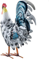 Metal Rooster Statue Garden Chicken Sculpture Decoration Metal Yard Art for Yard Outdoor Indoor Decoration (#D)