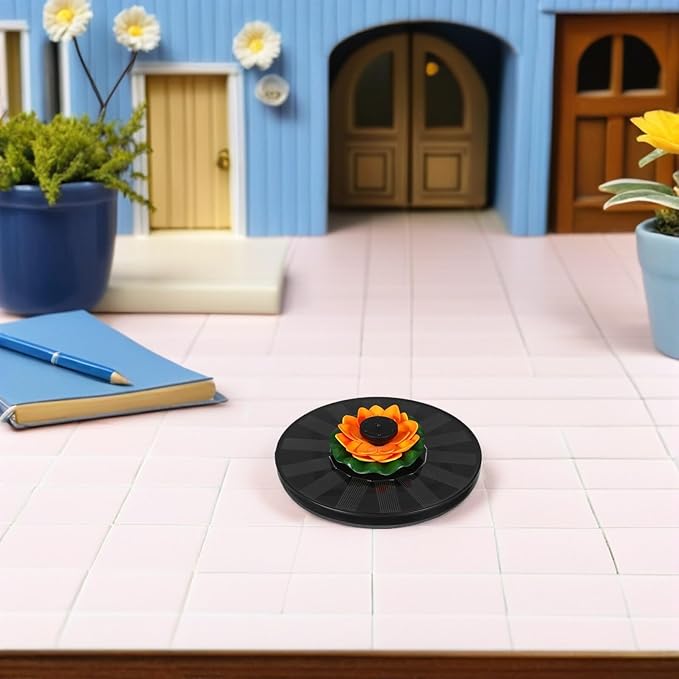 FOMIYES Solar Powered Outdoor Fountain with 16cm Lotus Floating Design for Garden Pond Bird Bath, Solar Water Fountain Pump for Patio Landscape Water Feature