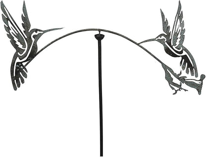 Red Carpet Studios Garden Stake Decorative Metal Balancing Buddies Yard Art, 48" Tall, Silhouette Hummingbirds