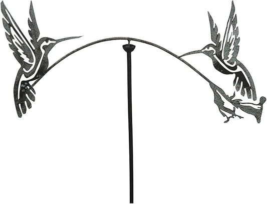 Red Carpet Studios Garden Stake Decorative Metal Balancing Buddies Yard Art, 48" Tall, Silhouette Hummingbirds