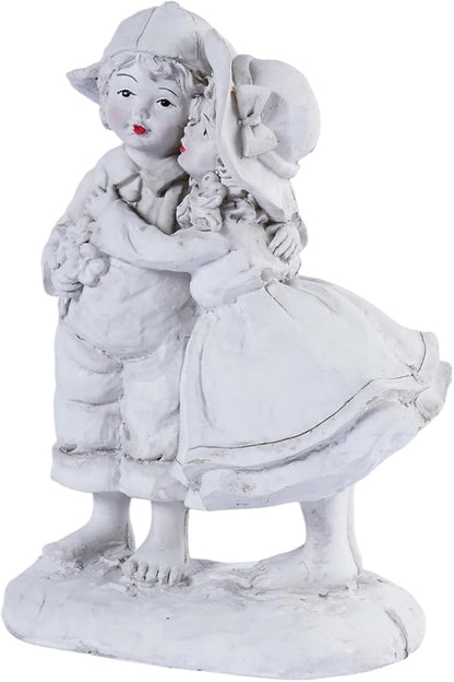 Garden Statues Boy and Girl Couple Statue, Romantic Outdoor Statues of First Kiss, Resin Garden Sculptures & Statues for Patio Lawn Yard Art, Flower Bed Decorations Outdoor