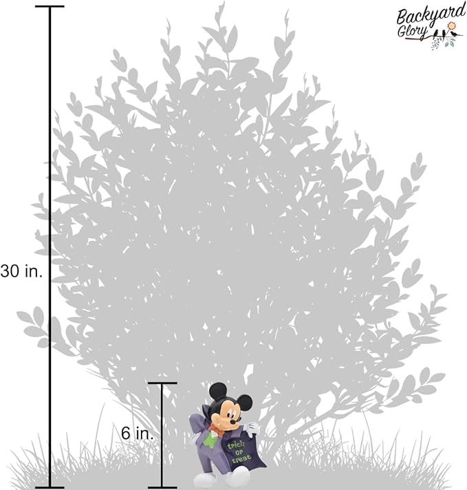 Disney Mickey Mouse Trick or Treat Halloween Outdoor Garden Statue, 6 inches Tall, Officially Licensed Disney Product