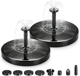 Solar Fountain for Bird Bath, 2026 New Floating Mini Solar Water Fountain with 6 Nozzles, Solar Birdbath Fountain for Garden, Pond, Pool, and Outdoor (2, 6.3in)