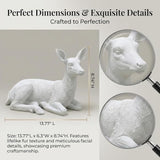 XTAPAN Resin Doe Statue Figurines Female Deer Animal Sculpture Gift Home Decor,Office or Outdoor Garden Statue Woodland Decoration White