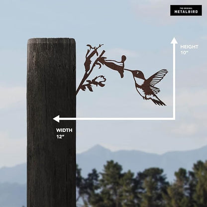 METALBIRD - Hummingbird - Outdoor Tree Ornaments in Corten Steel - Metal Art Proudly Made in The USA