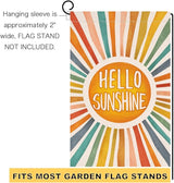 BLKWHT Hello Sunshine Summer Garden Flag 12x18 Vertical Double Sided Colorful Farmhouse Holiday Outside Decorations Burlap Yard Flag BW643