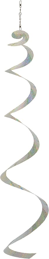 In the Breeze Mylar Spinner Silver Sparkle Sparkle Sprite — 32" Long