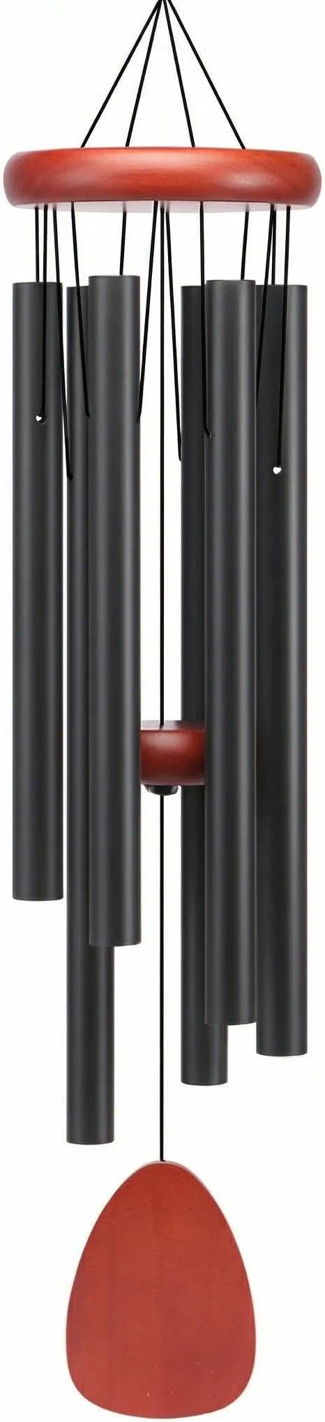 Medium Aluminium Wind Chimes Soothing Melodic Classic Black Wind Chime 26" to Create a Zen Atmosphere. Sympathy/Memorial Gift, Indoor Outdoor Garden Patio Decoration