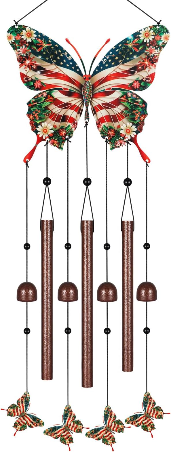 Gifts for Mom, Wind Chimes for Outside Perfect for Outdoor Gardens Patios Home Decor, Features Melodious Tones Create a Zen Atmosphere, Retirement Gifts for Women Men(Colorful Butterfly)