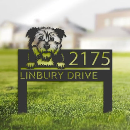 Glen of Imaal Terrier Dog Metal Address Sign House Number Glen of Imaal Terrier Stake Glen of Imaal Terrier Dog Sculptures Sign for Park Yard Lawn Courtyard Patio Ranch Farmer Gardening.