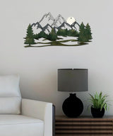 Putuo Decor Mountain Landscape Metal Wall Art Forest Design Vintage Nature Decor for Living Room, Bedroom, Office