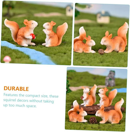 Yardwe 32 Pcs Little Squirrel Ornament Micro Ornaments Squirrel Shape Decor Miniature Squirrel Ornament Fairy Garden Adornment Squirrel Figures Mini Bunny Toys Kid Toys Statue Plant Resin
