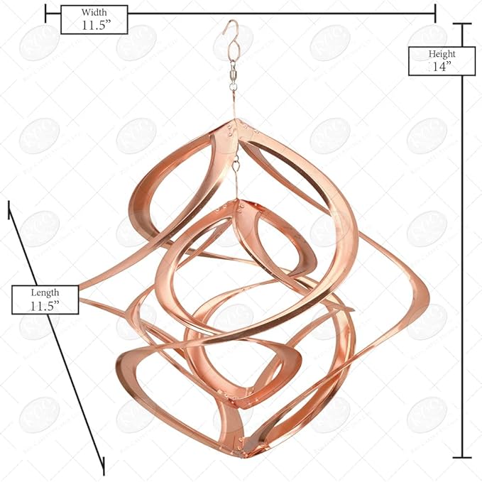 Red Carpet Studios The Original Cosmix Deluxe Helix Wind Spinner, Medium 14-Inch, Double Copper