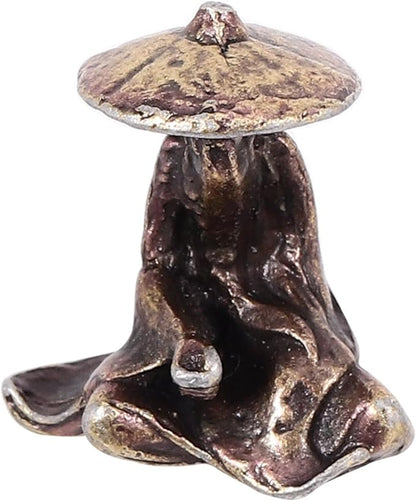 Toddmomy Miniature Chinese Ancient Figure Statue Copper Alloy Micro Landscape Figurine for Bonsai Terrarium Garden Decor Indoor Outdoor 0.70In