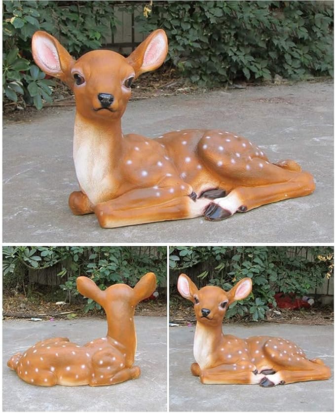 Garden Statue Animal Sculpture Outdoor Decor Gift Deer Statue Outdoor Garden Sculpture Home Decoration Animal Model Collection Ornaments Gifts 56 x 28 x 36CM