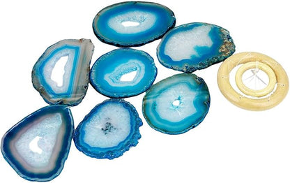 Rockcloud Agate Sliced Geode Wind Chime Home Garden Decoration Figurine