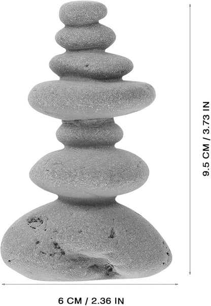 Happyyami Stacking Zen Stones Handmade Rocks Statues Japanese Garden Decor Office Relaxing Yoga Meditation Accessories Style L