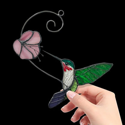 1PC Colorful Hummingbird Glass Window Decor Hanging Ornament, Home Wall Garden Decor, Hummingbird Light Catcher, Bird Lover Favorite Gardening Ornament
