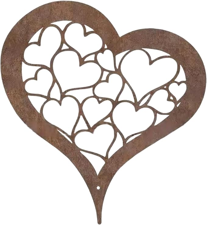 Rusty Stake Heart Statue Tree with Realistic Rusted Heart for Home and Garden Parterre Enhancement Yard Decoration