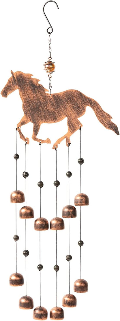 Dawhud Direct 24-inch H Galloping Horse Wind Chimes for Outside Unique - Moon Decor - Galloping Horse Windchimes - Outdoor Decorations - Garden Decoration, Gift for Women, Mom, Grandma, Unisex