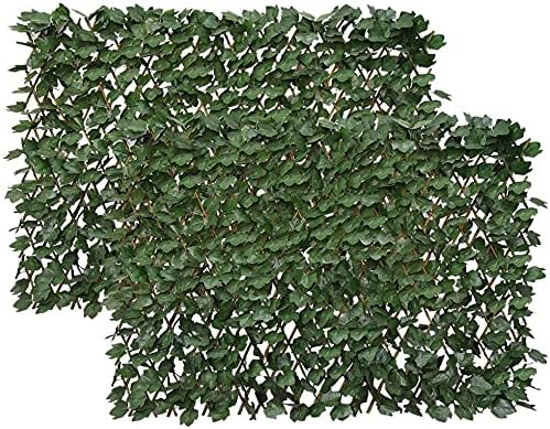 Garden Land Artificial Leaf Faux Ivy Expandable/Stretchable Privacy Fence Screen (2PC,Ivy)…