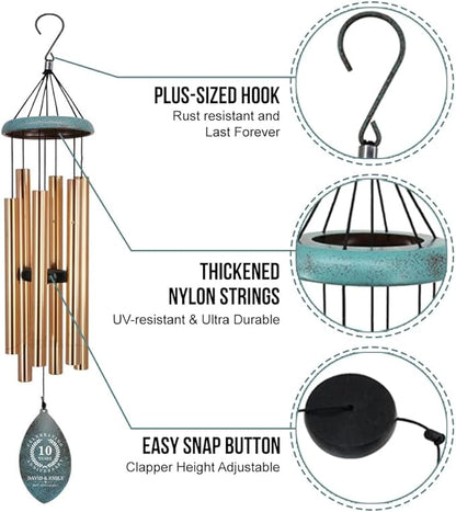 ASTARIN Personalized 20th 50th Anniversary Wind Chime, Happy Anniversary Wedding Valentine's Day Gift for Wife Husband Men Women Sister, Keepsake Decorations for Parents Couples(Produced in USA)