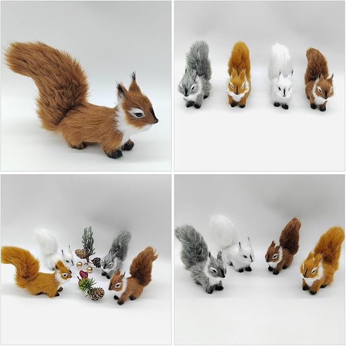 Mipcase Simulation Squirrel Garden Decor 4.72X3.14X1.18In Outdoor Lawn Statue Realistic Resin Ornament for Patio Yard Landscape Decoration