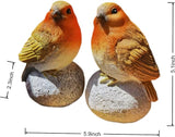 Bird Statue on Rock,Resin Garden Sculpture for Indoor Home Decor, Outdoors, Lightweight & Durable Patio Decor for Yard, Lawn, Housewarming Gift, Festival Gift. The Figurine Set of 2.