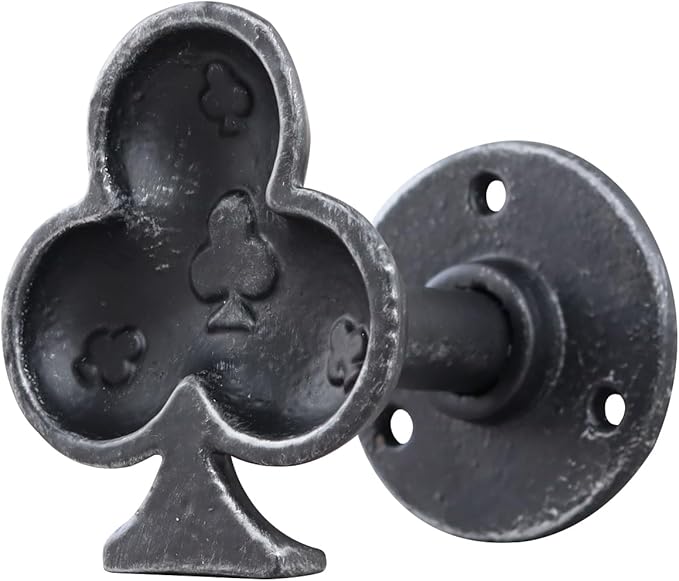 Cast Iron Outdoor Wall Hook for Garden and Patio, Antique-Style Clubs Accent Hook for Outdoor Wall Spaces (Antique Black)