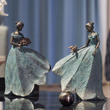 Guichifun Fairy Statue Collection Home Decoration - Leaf Angel Girls Resin Gardening Gifts for Women Statues for Garden Fairy Indoor or Outdoor Yard Figurines 5.5 x 3.25 x 8 Inch