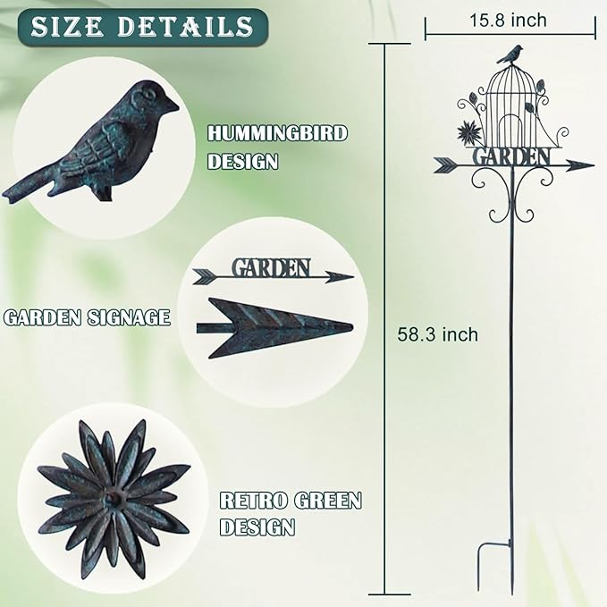 Decorative Garden Stakes，Metal Garden Sign for Outdoor Lawn Backyard Porch Pathway Decor