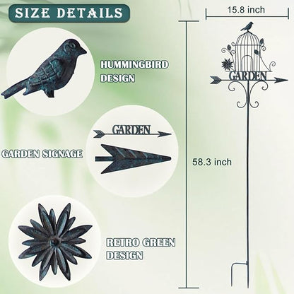 Decorative Garden Stakes，Metal Garden Sign for Outdoor Lawn Backyard Porch Pathway Decor